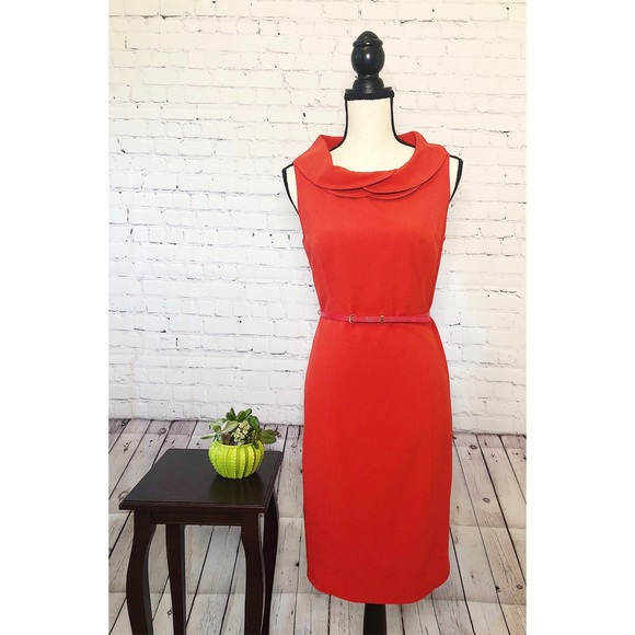 burnt orange sheath dress